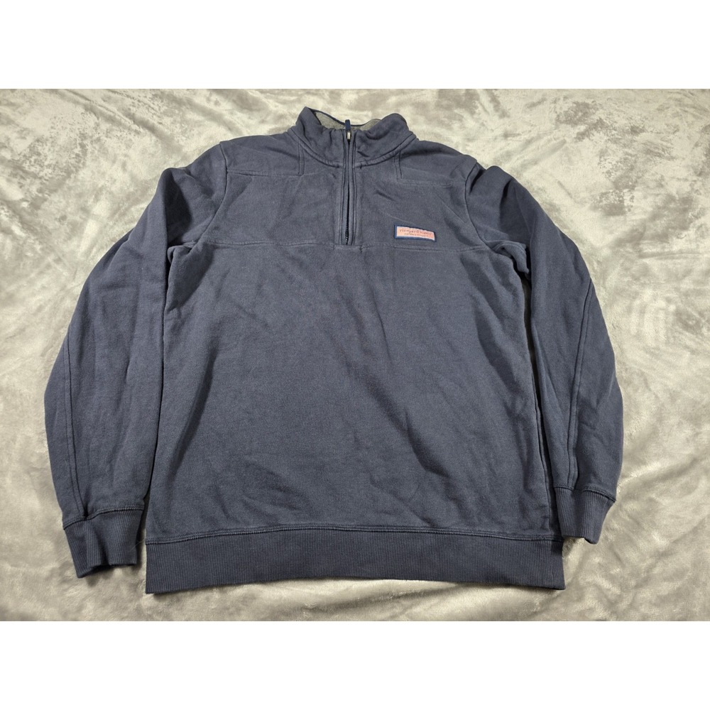 Vineyard Vines Sweater Men's Small‎ The Shep Shirt Navy Blue 1/4 Zip Pullover